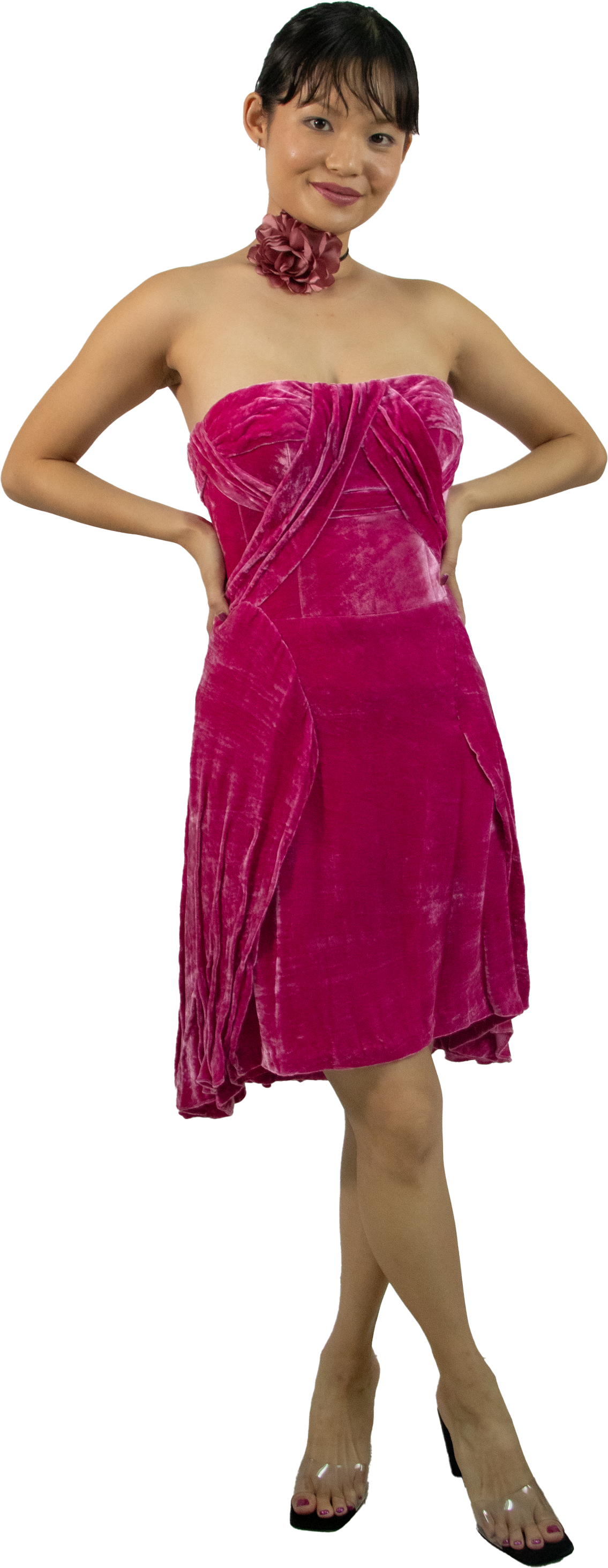 La Vie En Rose Velvet Dress