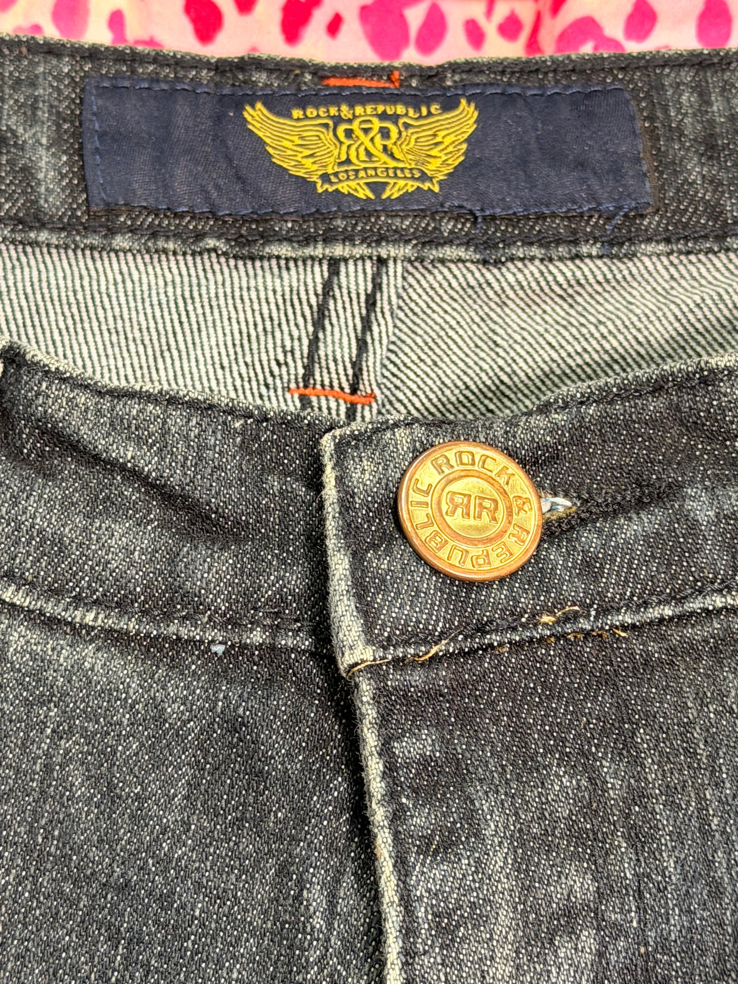 Rock & Republic Studded Logo Skinny Jeans