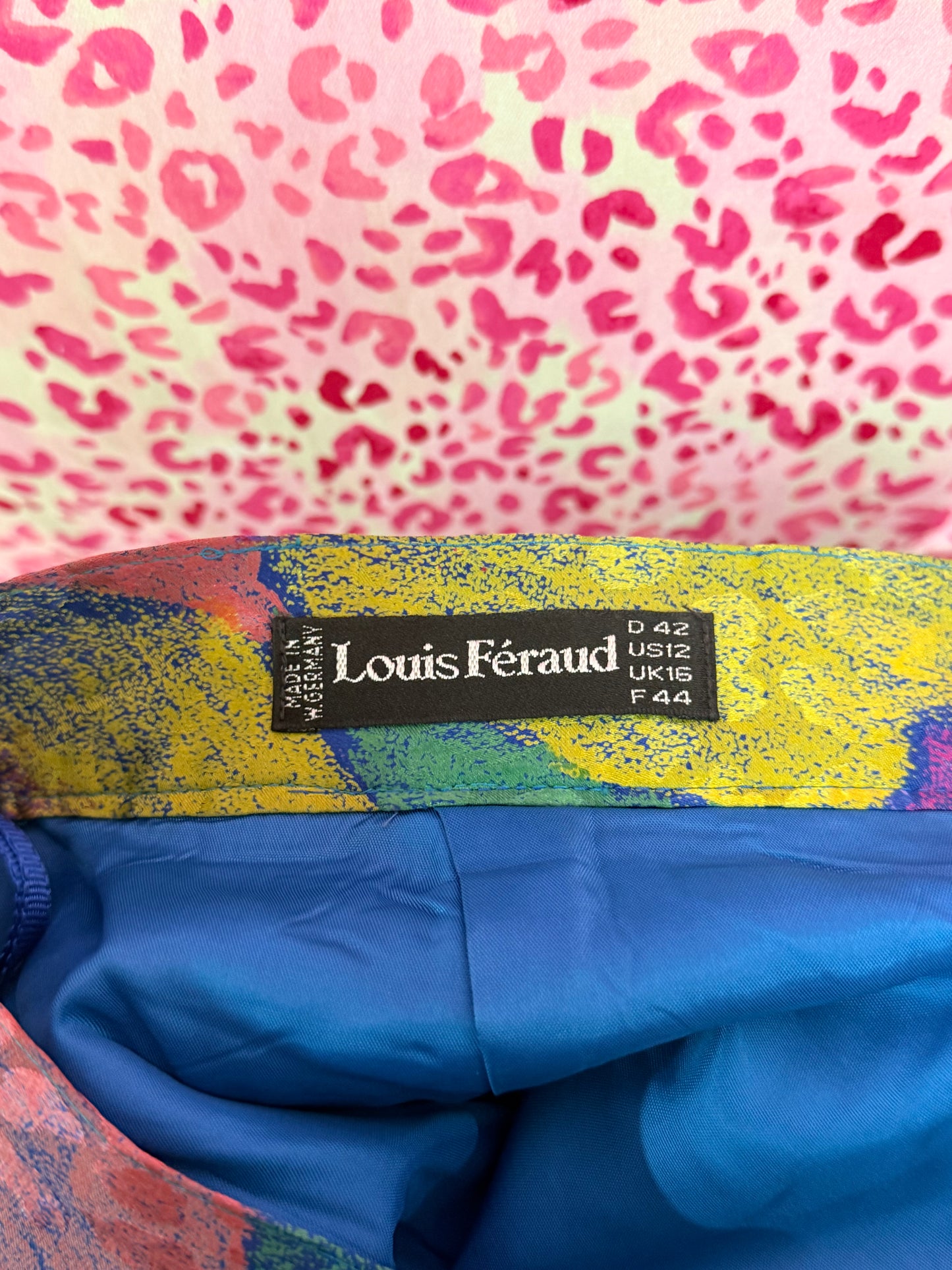 Louis Féraud 80s Print Skirt