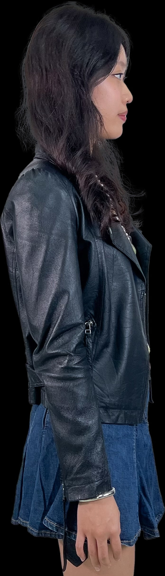 John Galliano Pleated Denim Miniskirt