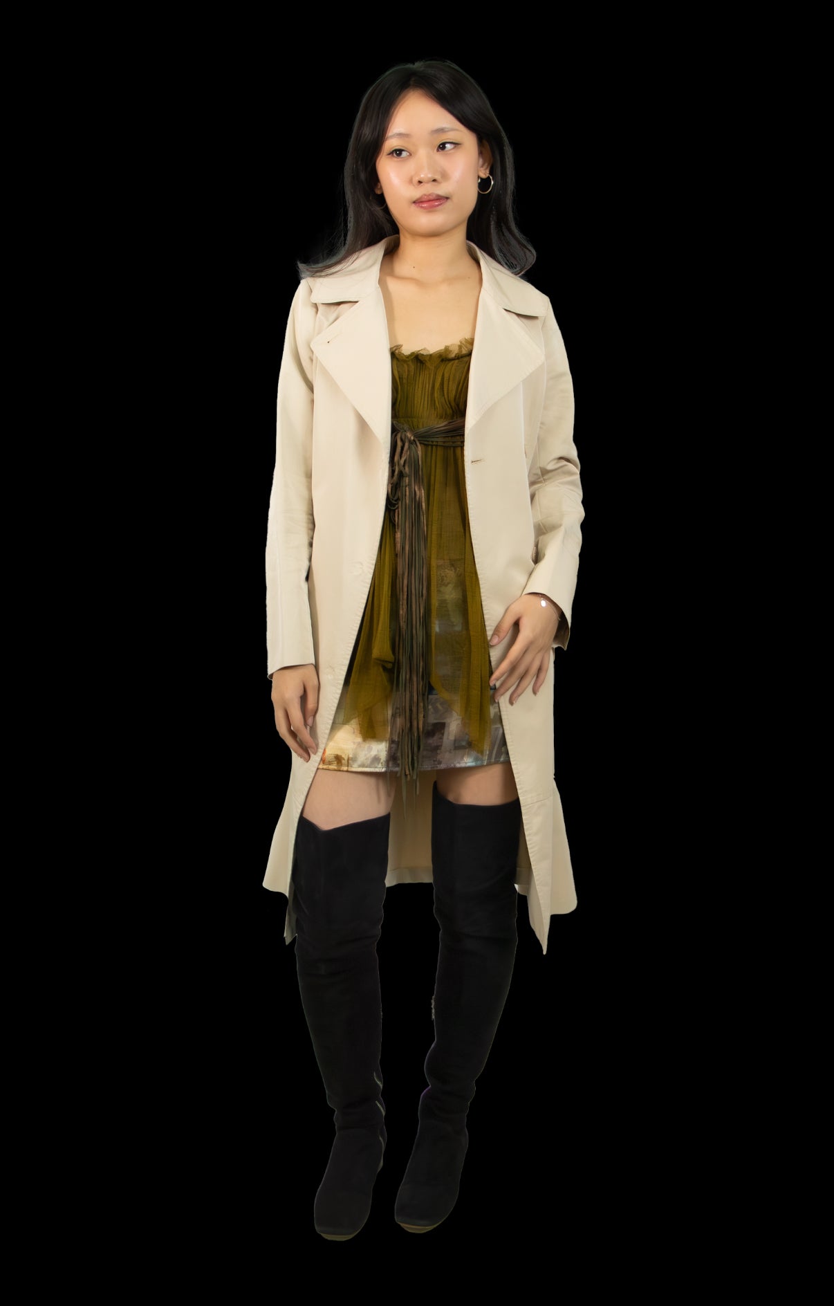 Hanae Mori Alma en Rose Trenchcoat