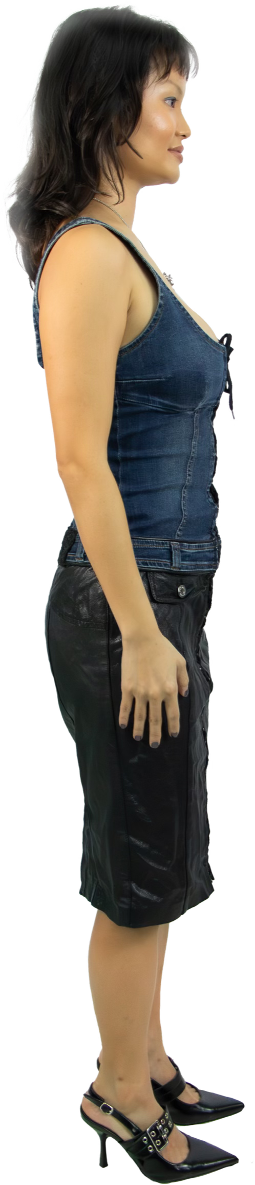 Y2K D&G Denim and Leather Corseted Dress