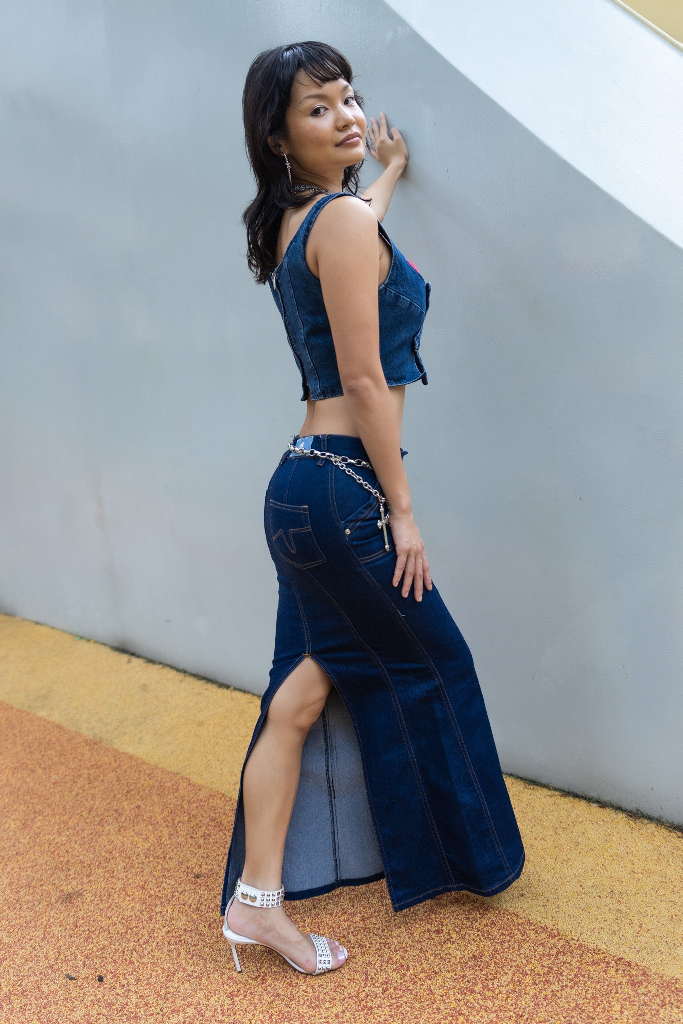 Y2K Denim Pencil Skirt