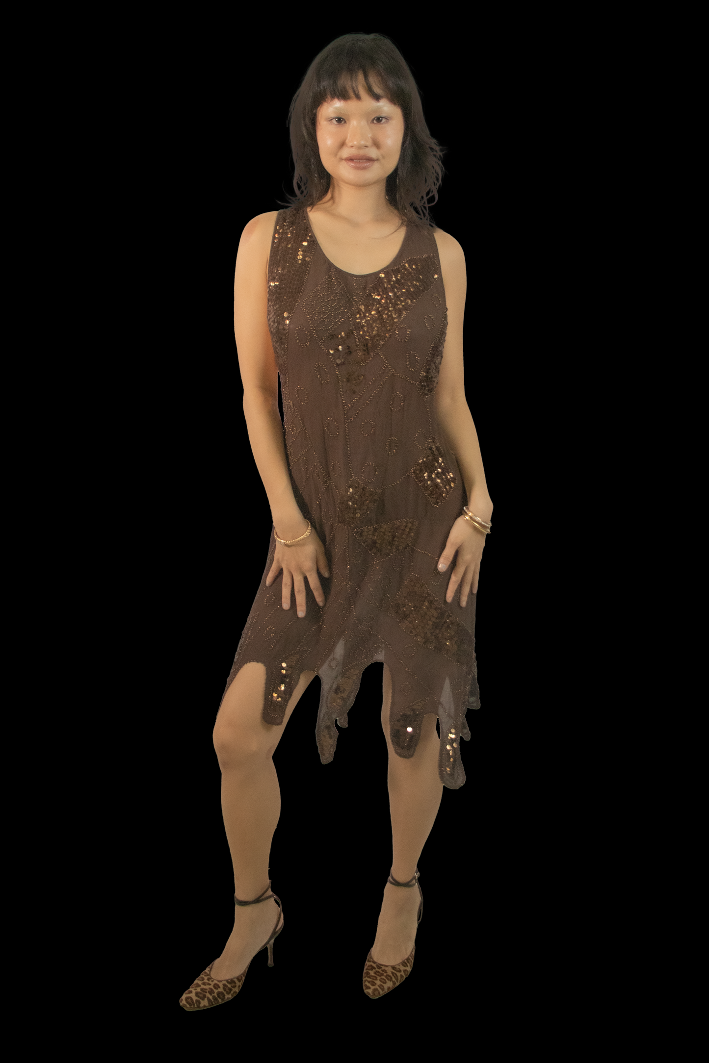 Natasha Brown Sequin Dress