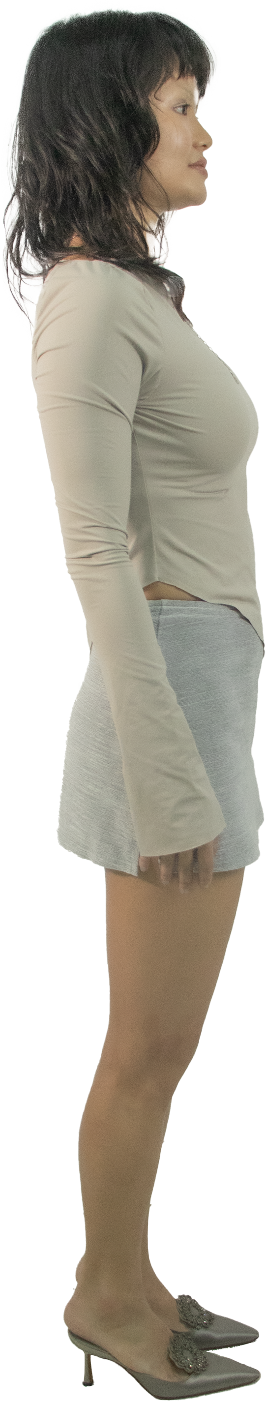 Claudia Y2K Silver Low Rise Skort