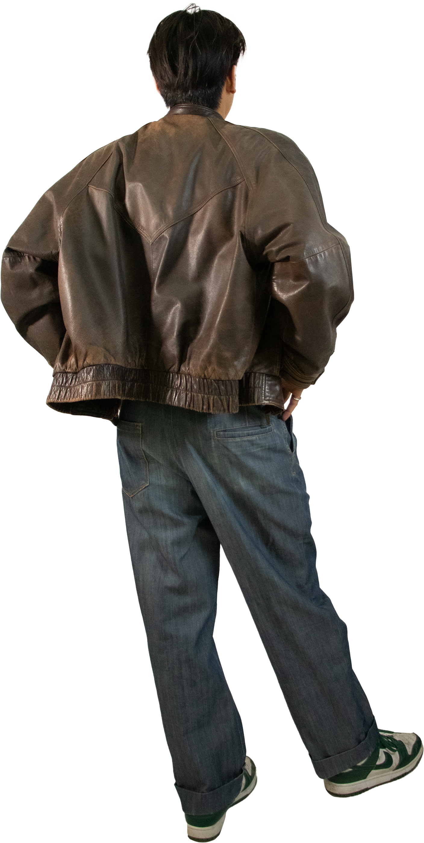 Vintage '90s Oversized Distressed Leather Jacket