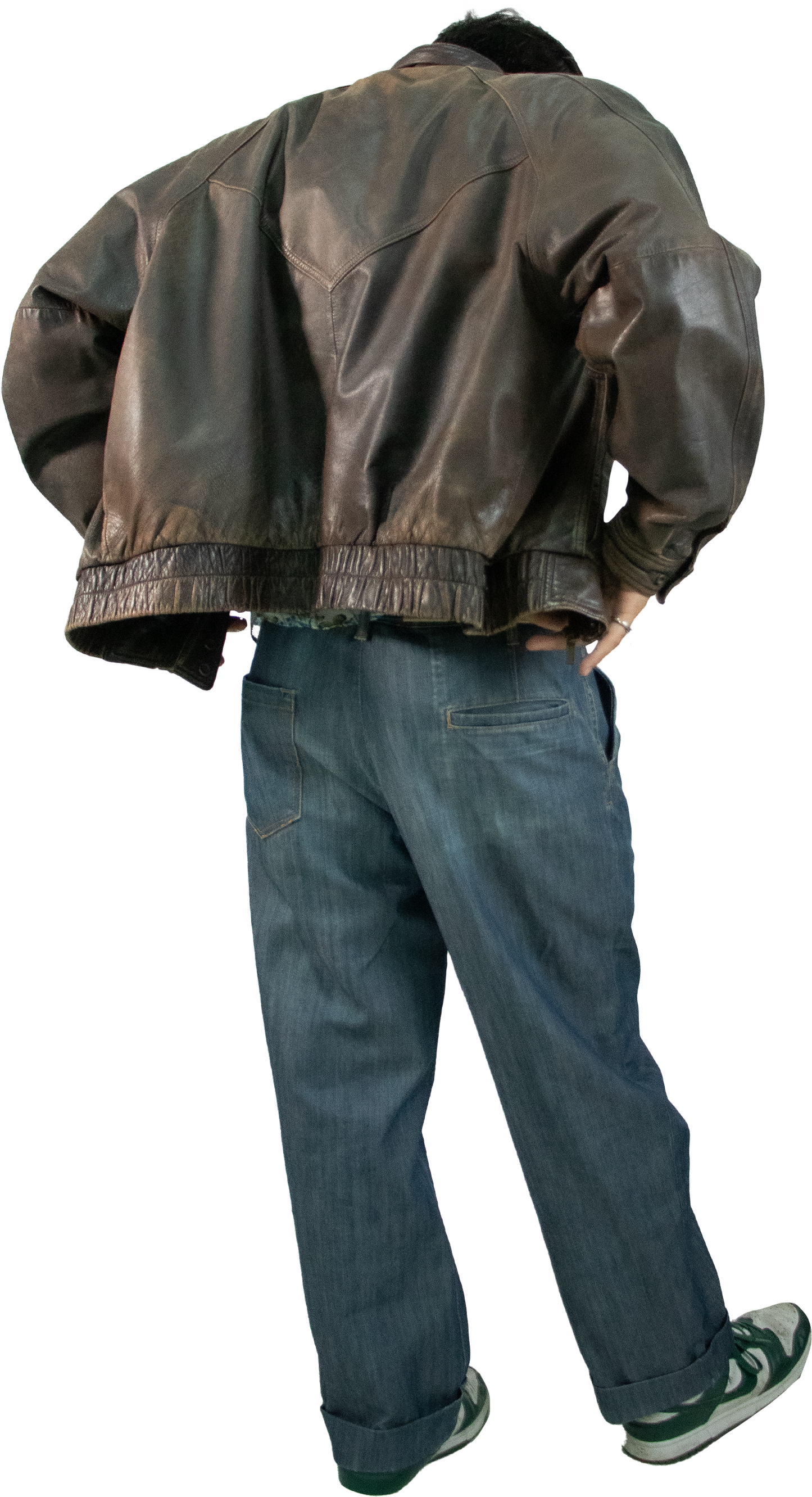 Vintage '90s Oversized Distressed Leather Jacket