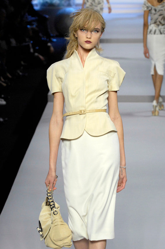 2008 Dior Eyelet Two Piece Skirt Suit Set