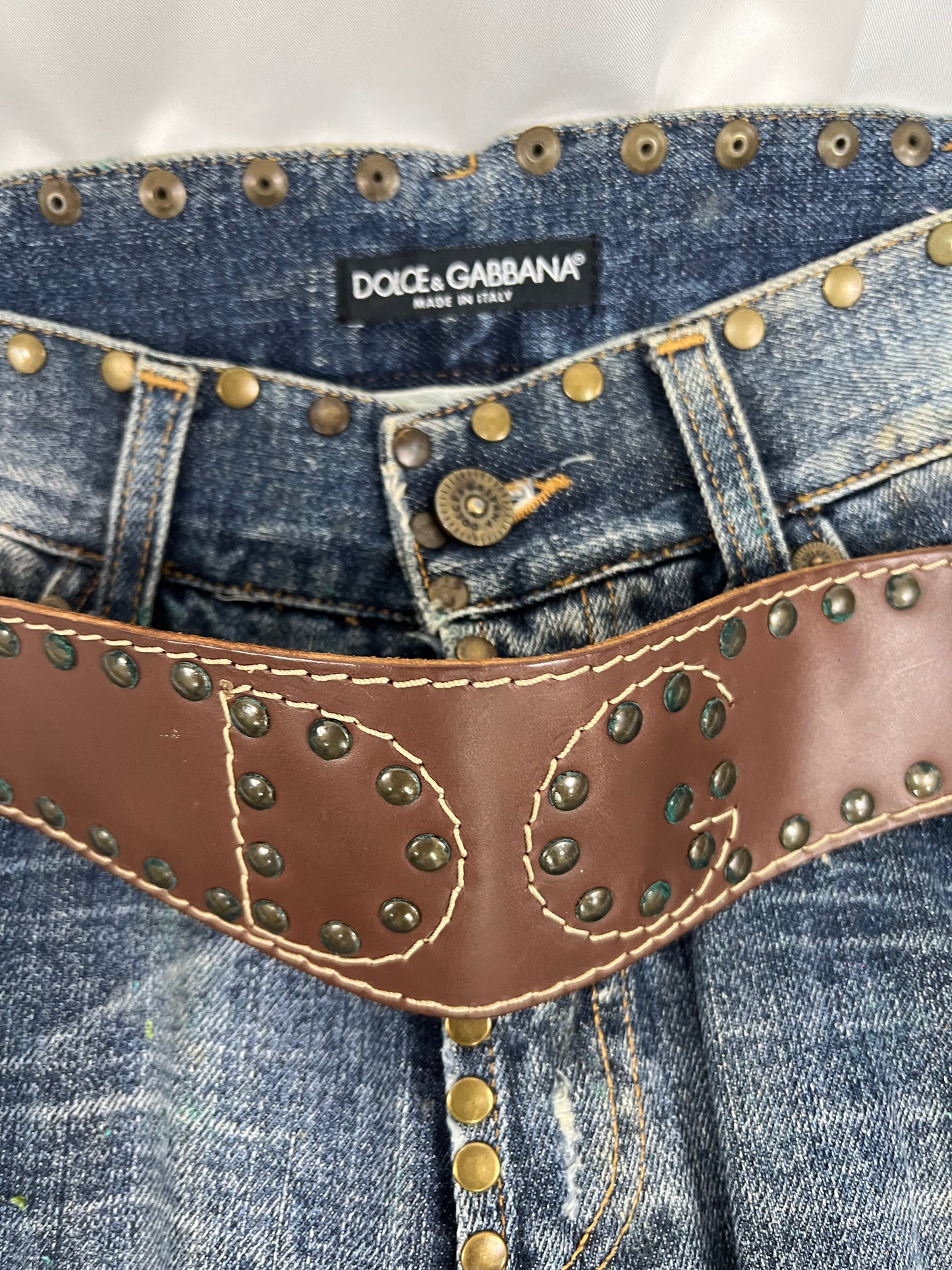 Dolce & Gabbana Studded and Belted S/S 2006 Jeans