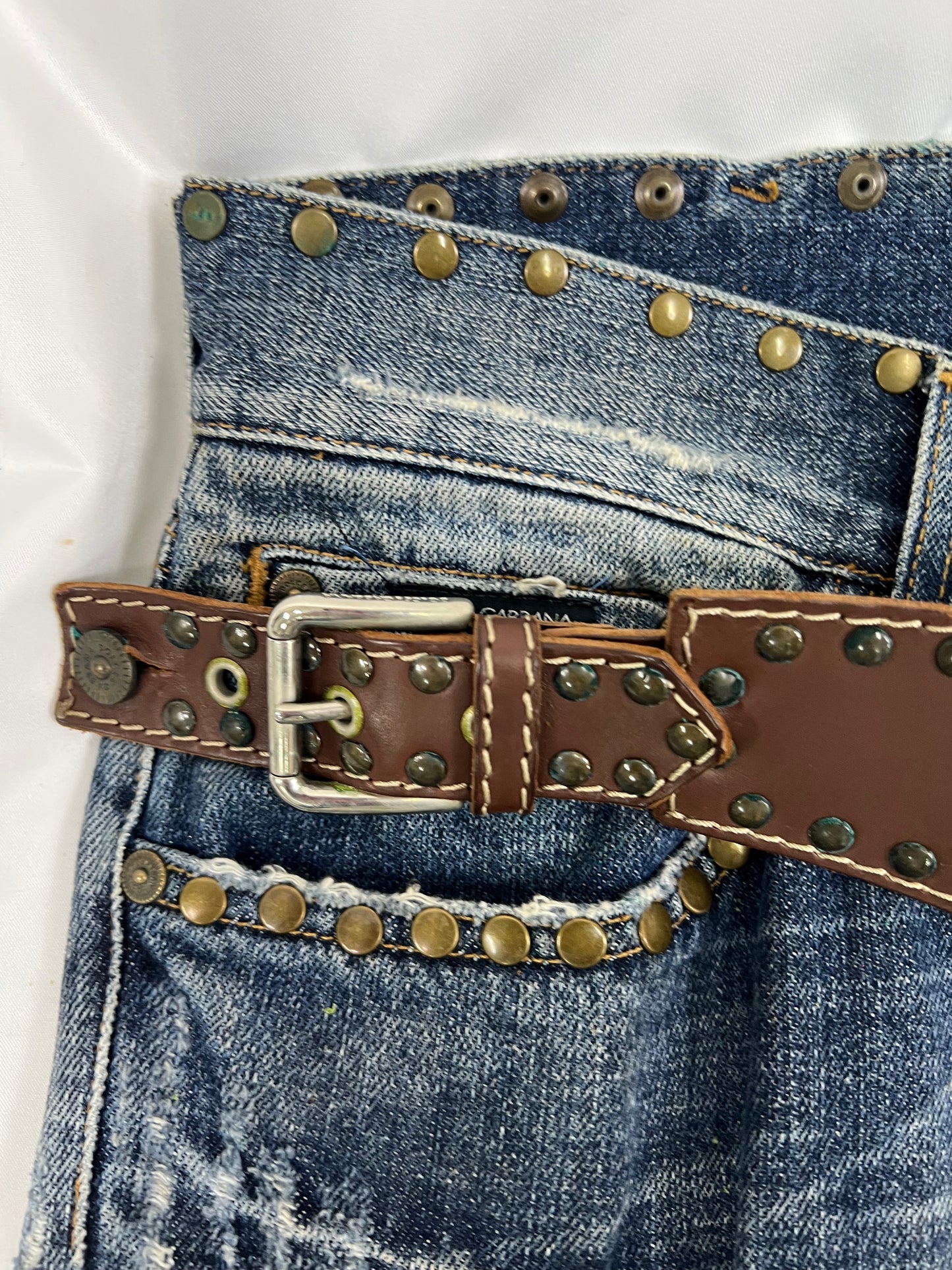 Dolce & Gabbana Studded and Belted S/S 2006 Jeans