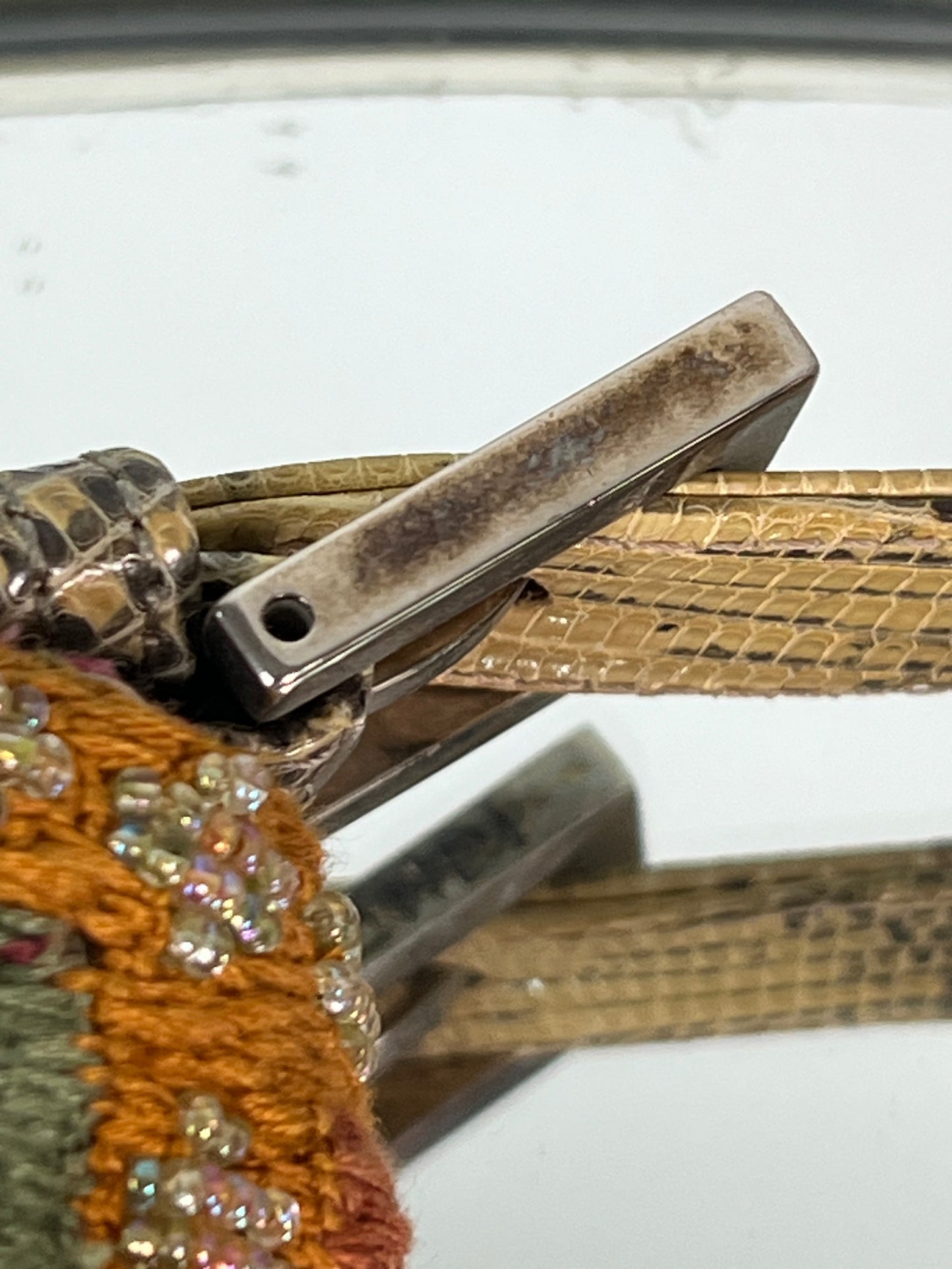 Fendi Beaded Baguette with Lizard Skin Straps