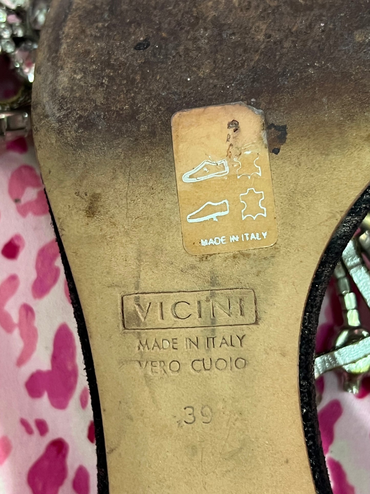 Giuseppe Zanotti Gunmetal Bejeweled Ankle Strap Heels