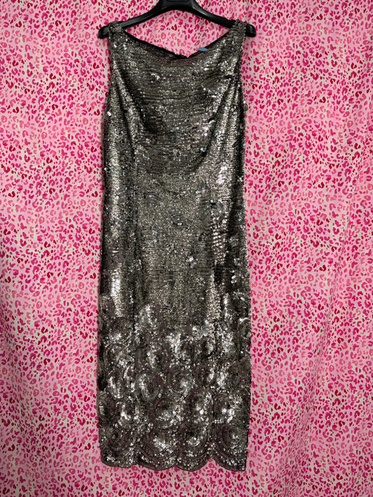 Reem Acra Silver Shift Dress