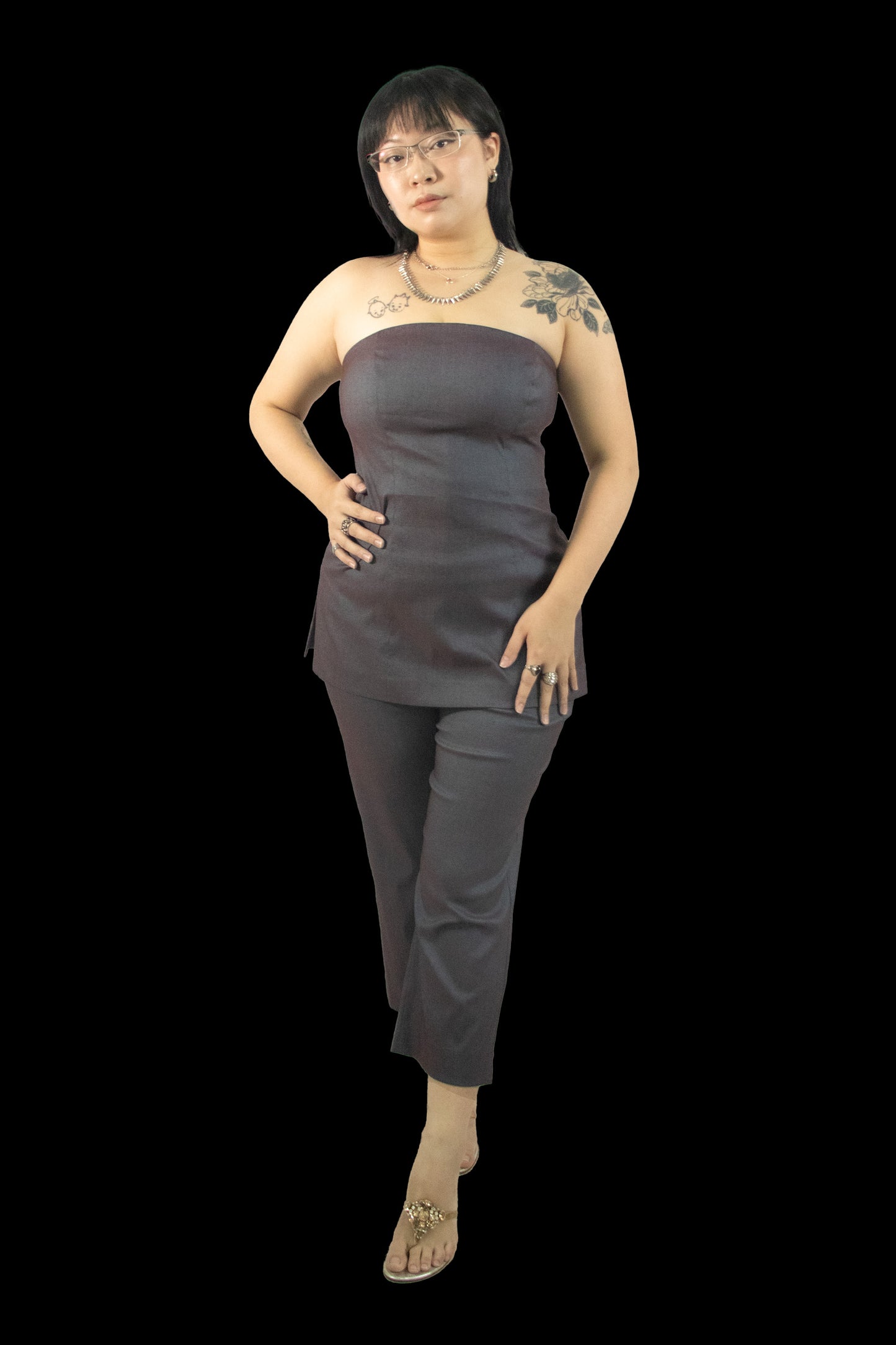 Y2K Events Metallic Two Piece Set