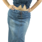 Bella Low Rise Lace Up Denim Skirt