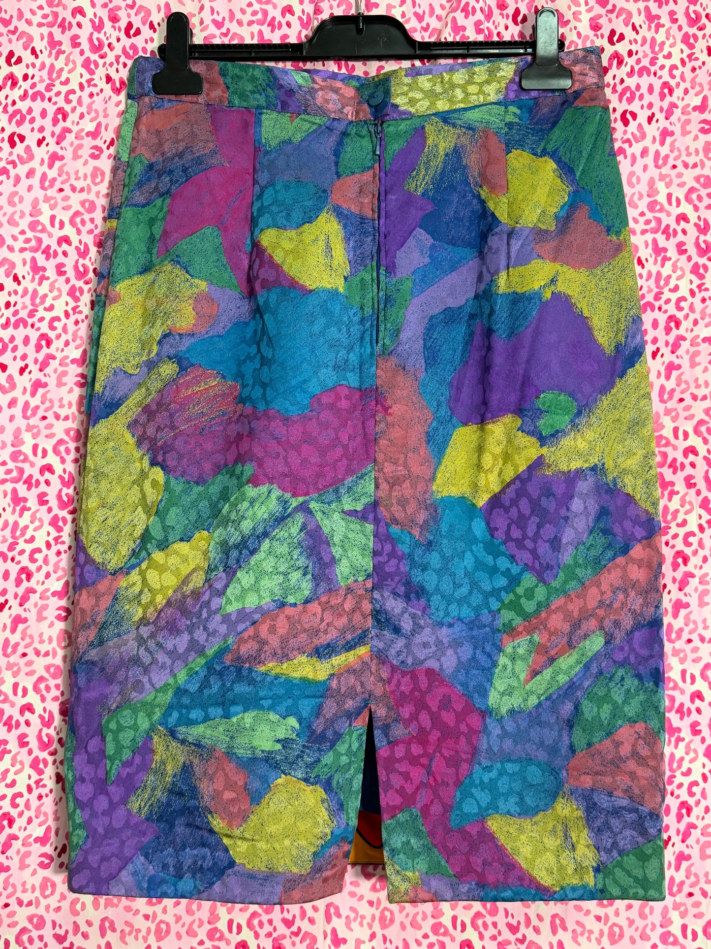 Louis Féraud 80s Print Skirt