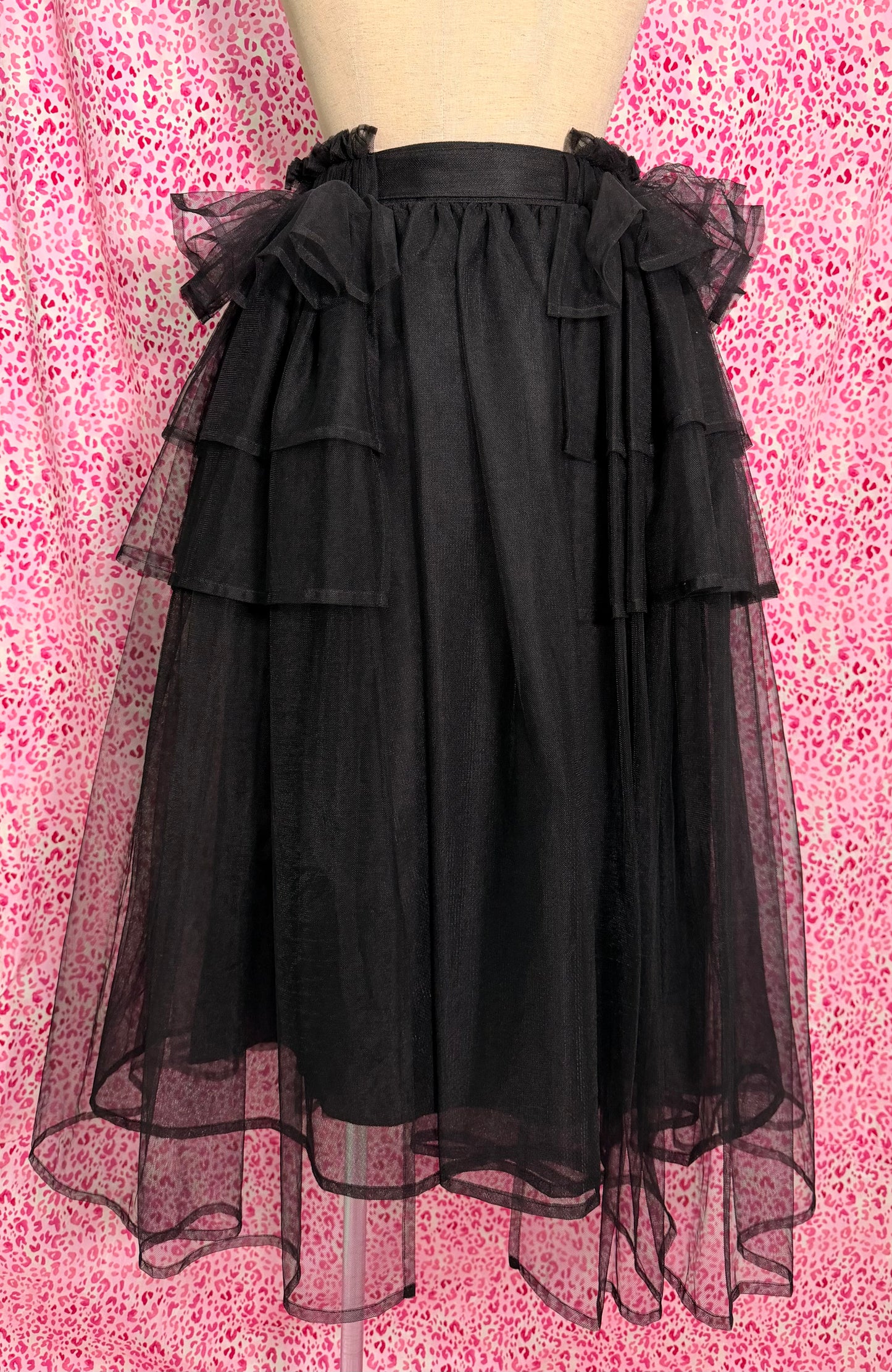 Noir Kei Ninomiya Black Ruffle Belted Skirt