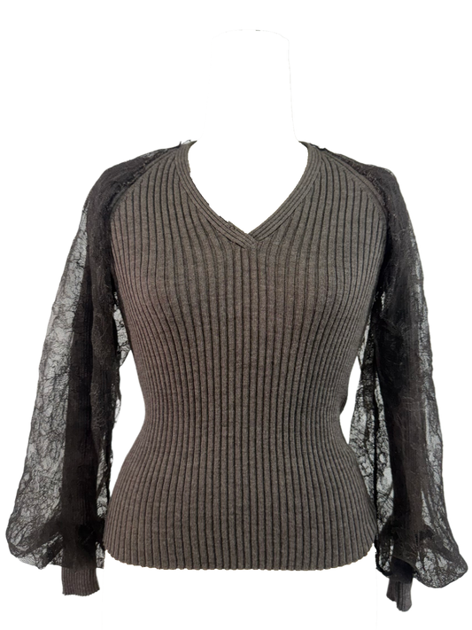 JPG Maille Femme Ribbed Lace Sweater