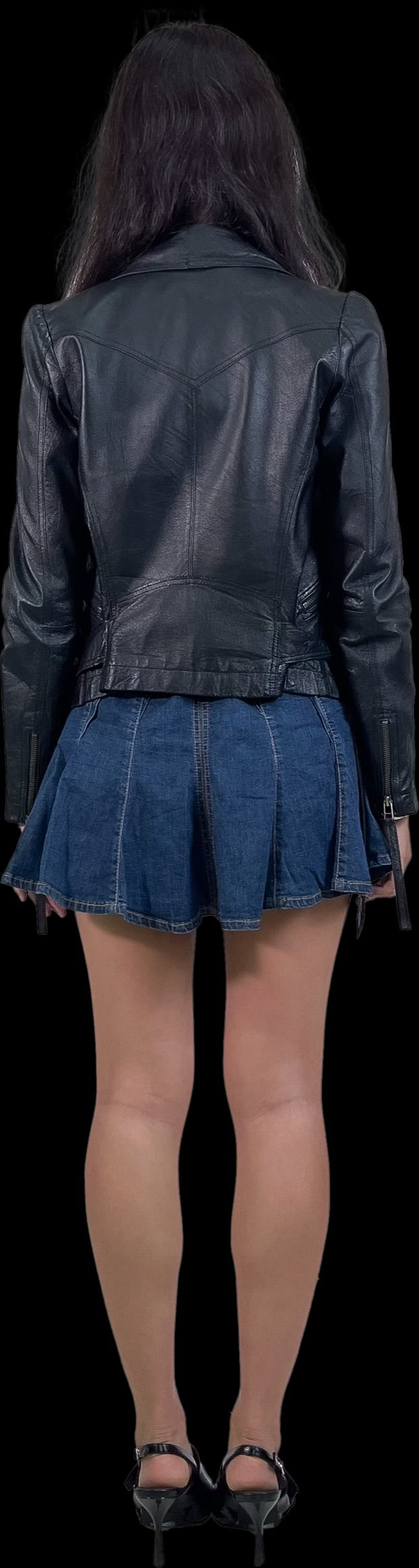 John Galliano Pleated Denim Miniskirt