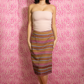 Alberta Ferretti Striped Beaded Skirt