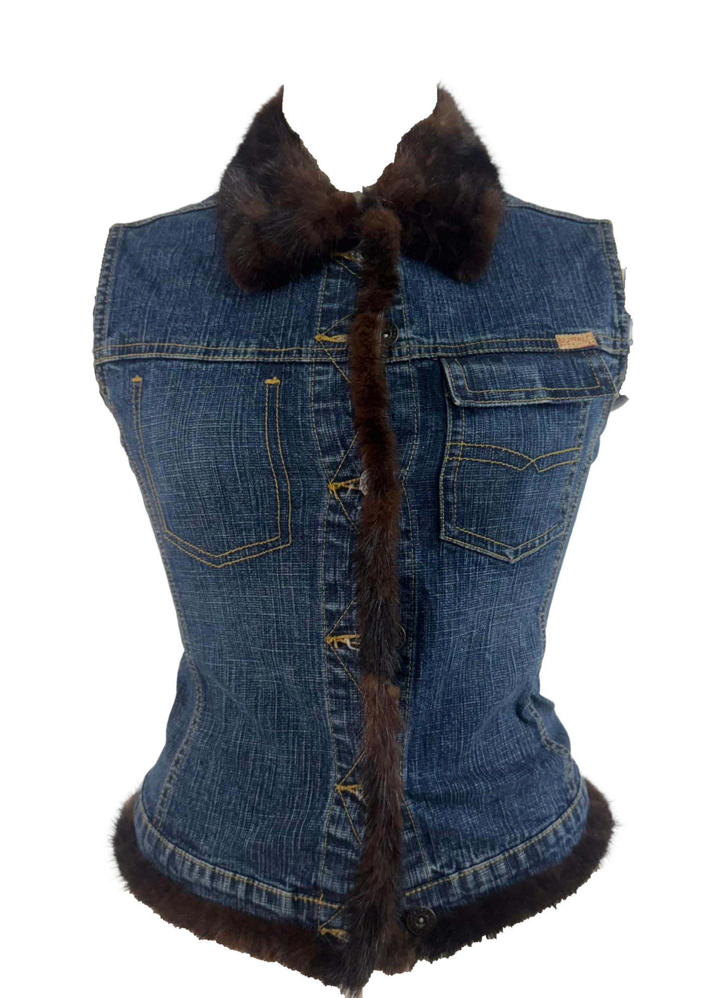 Buffalo David Bitton Denim Fur Vest
