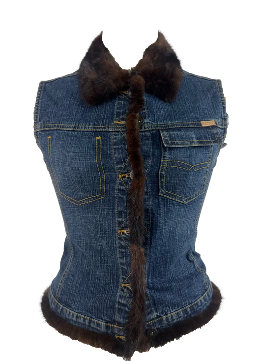 Buffalo David Bitton Denim Fur Vest