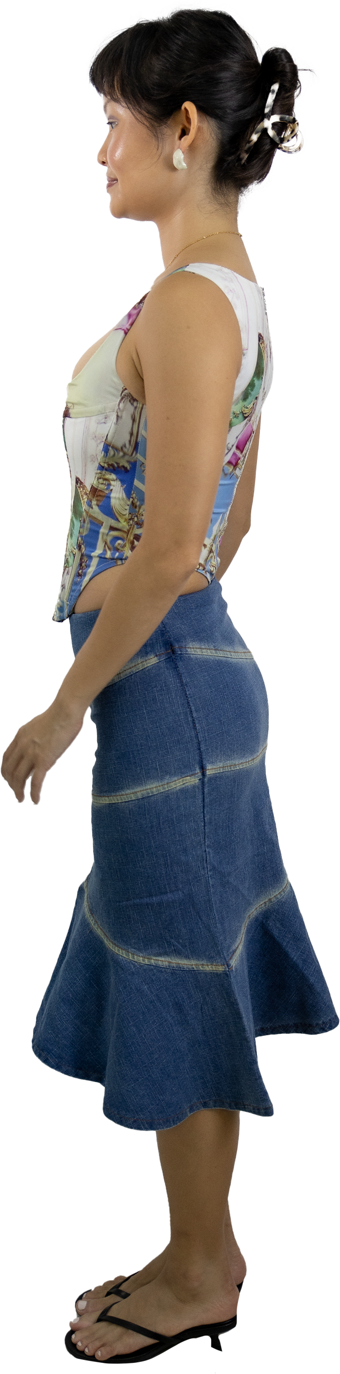 Sasha Low Rise Denim Skirt