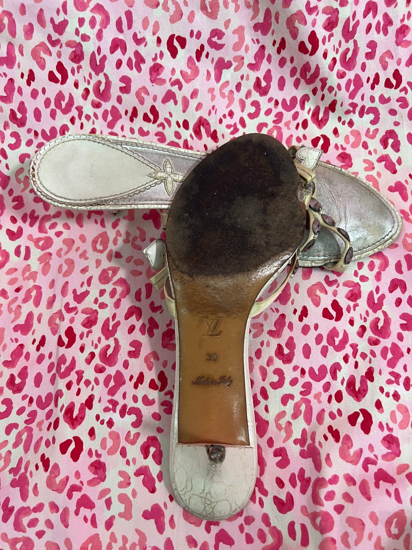 Louis Vuitton Heart and Gemstone Kitten Heels