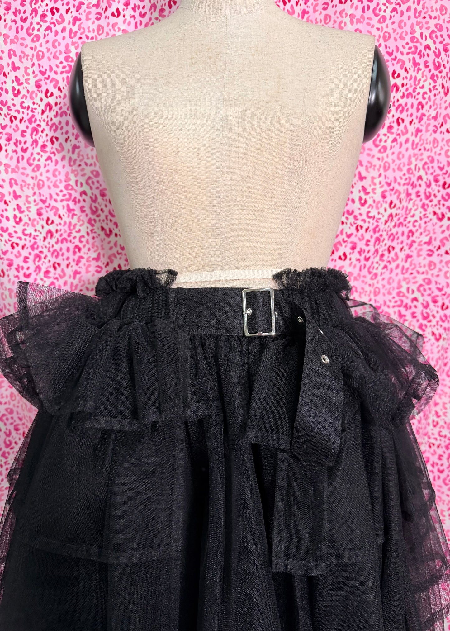 Noir Kei Ninomiya Black Ruffle Belted Skirt