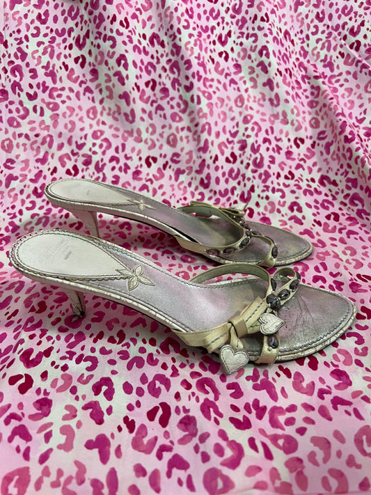 Louis Vuitton Heart and Gemstone Kitten Heels