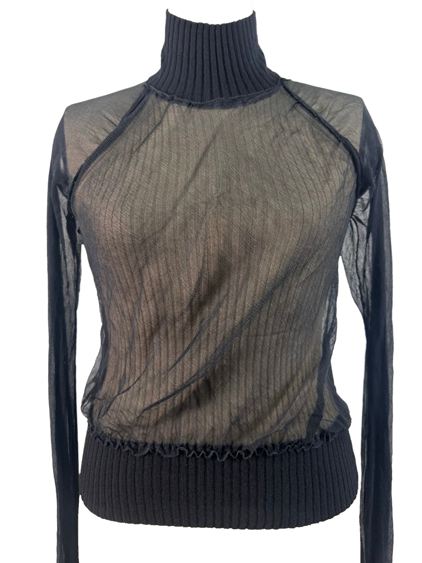 JPG Maille Femme Mesh Turtleneck Top
