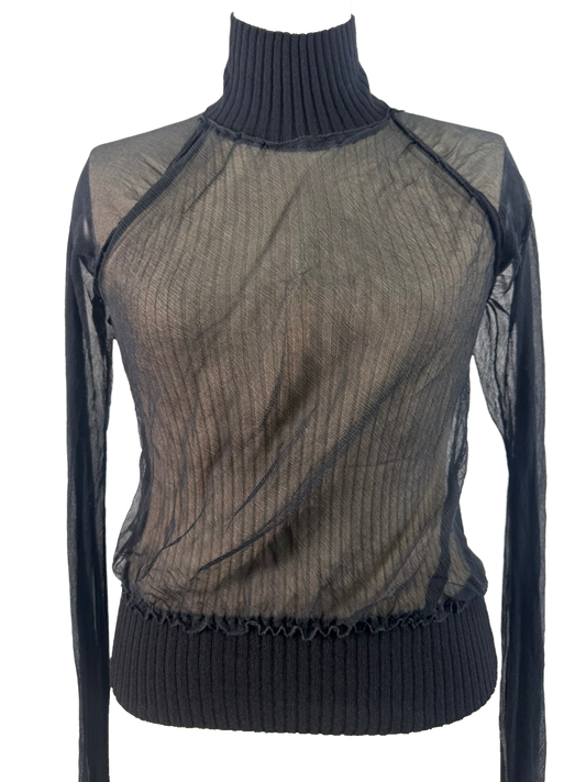 JPG Maille Femme Mesh Turtleneck Top