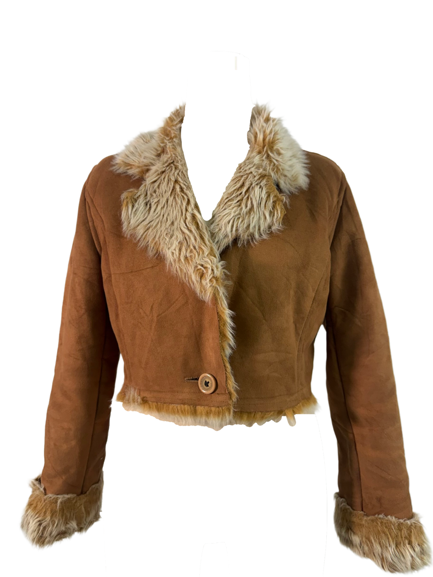 Brown Fur Cropped Jacket