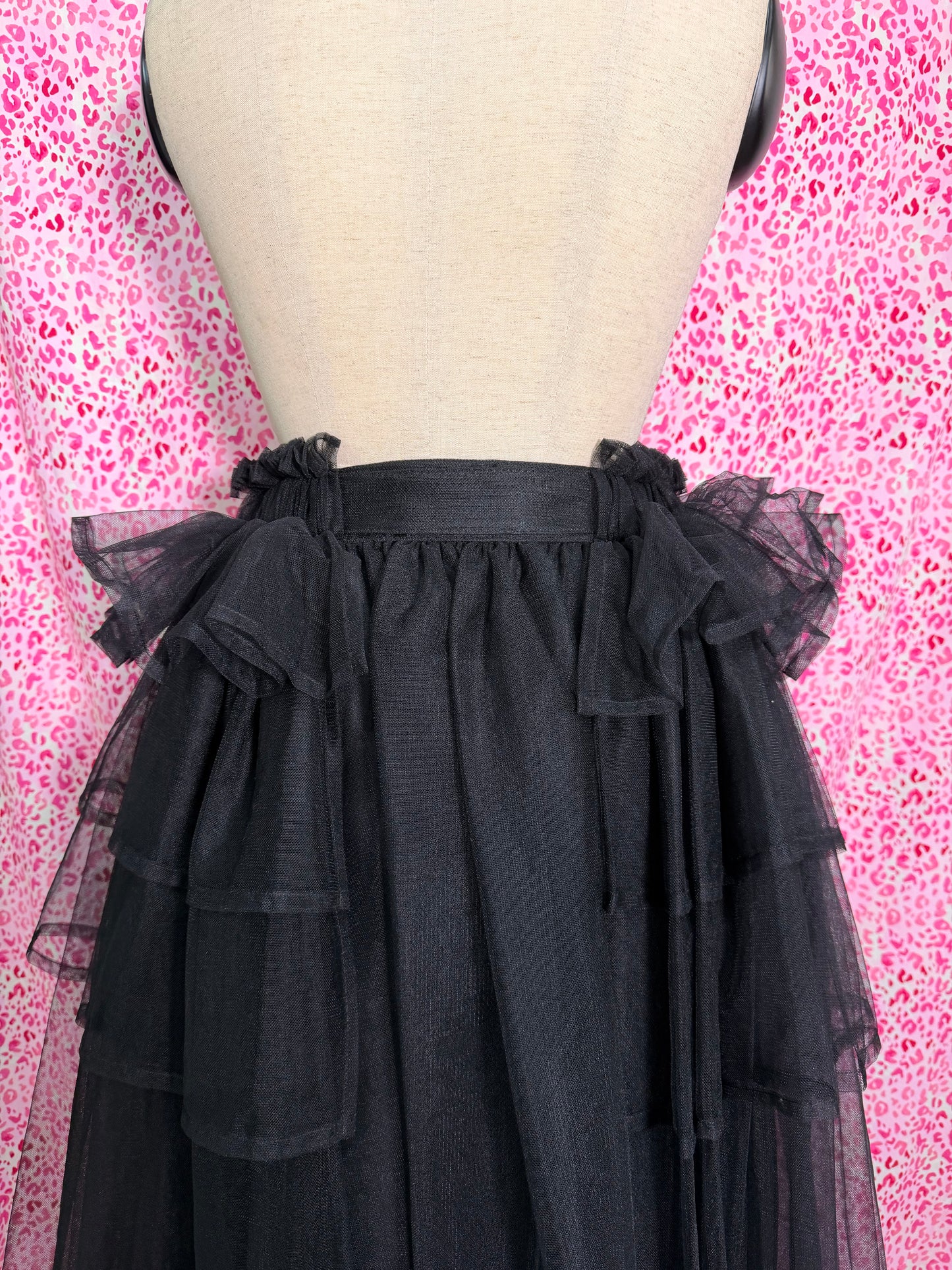 Noir Kei Ninomiya Black Ruffle Belted Skirt