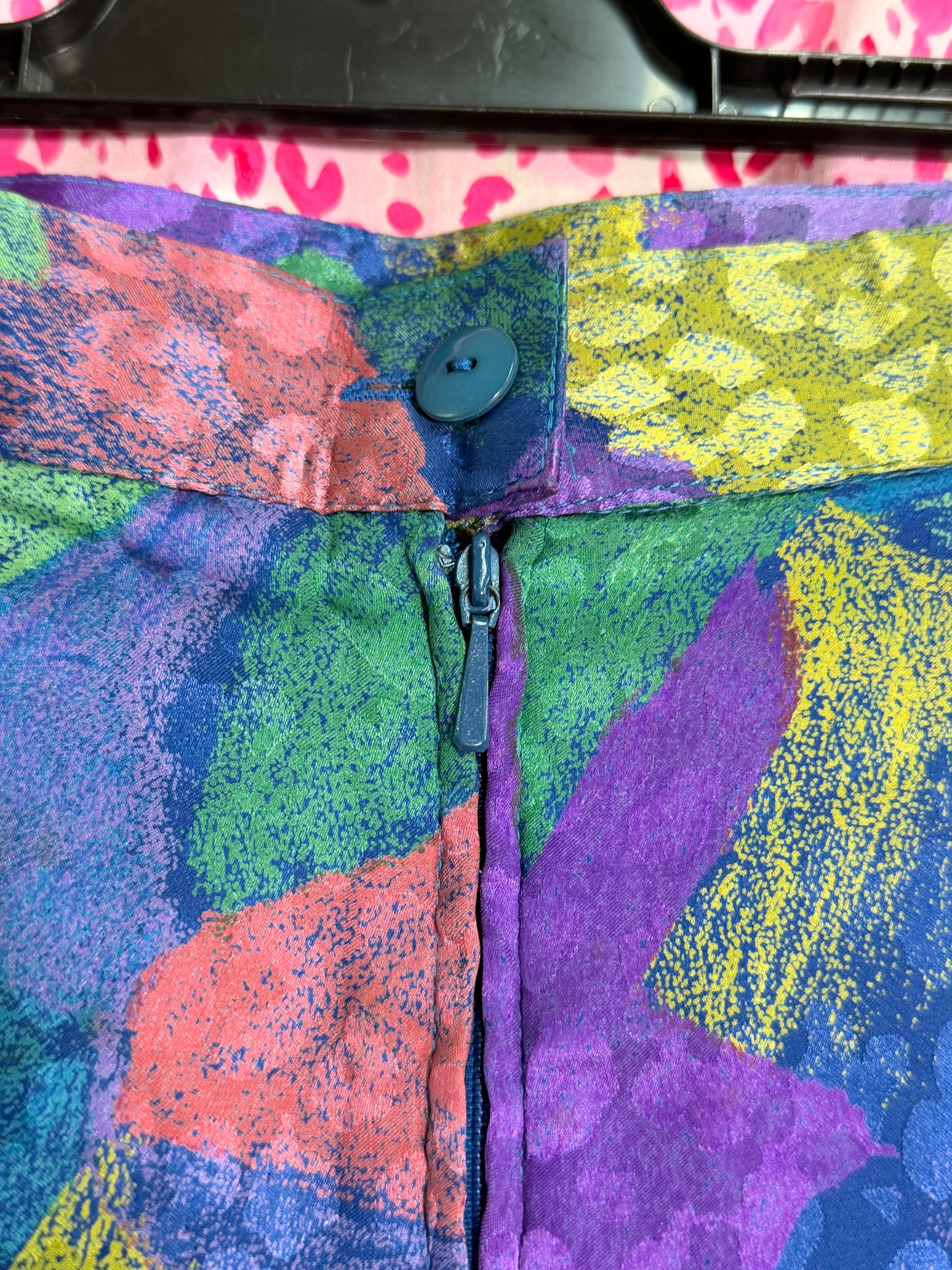 Louis Féraud 80s Print Skirt