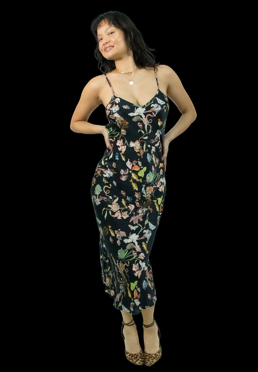 Silk Laundry Animal Print 90s Dress