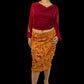 Hilary Paisley Mesh Ruffle Skirt