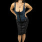 Y2K D&G Denim and Leather Corseted Dress
