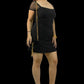 Sabrina Black Mesh Cap Sleeve Dress