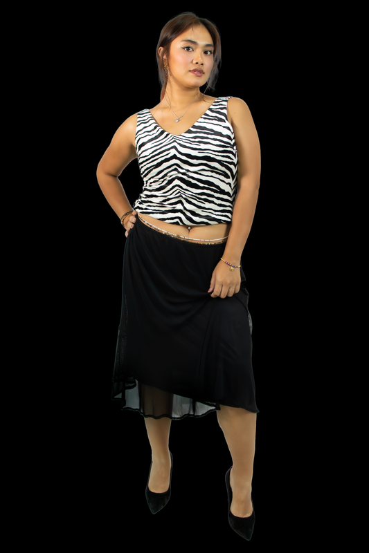 Freaky Friday Asymmetrical Black Skirt