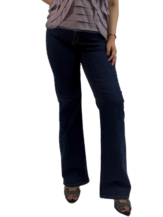 NYDJ Tummy Tuck Flared Rhinestone Jeans