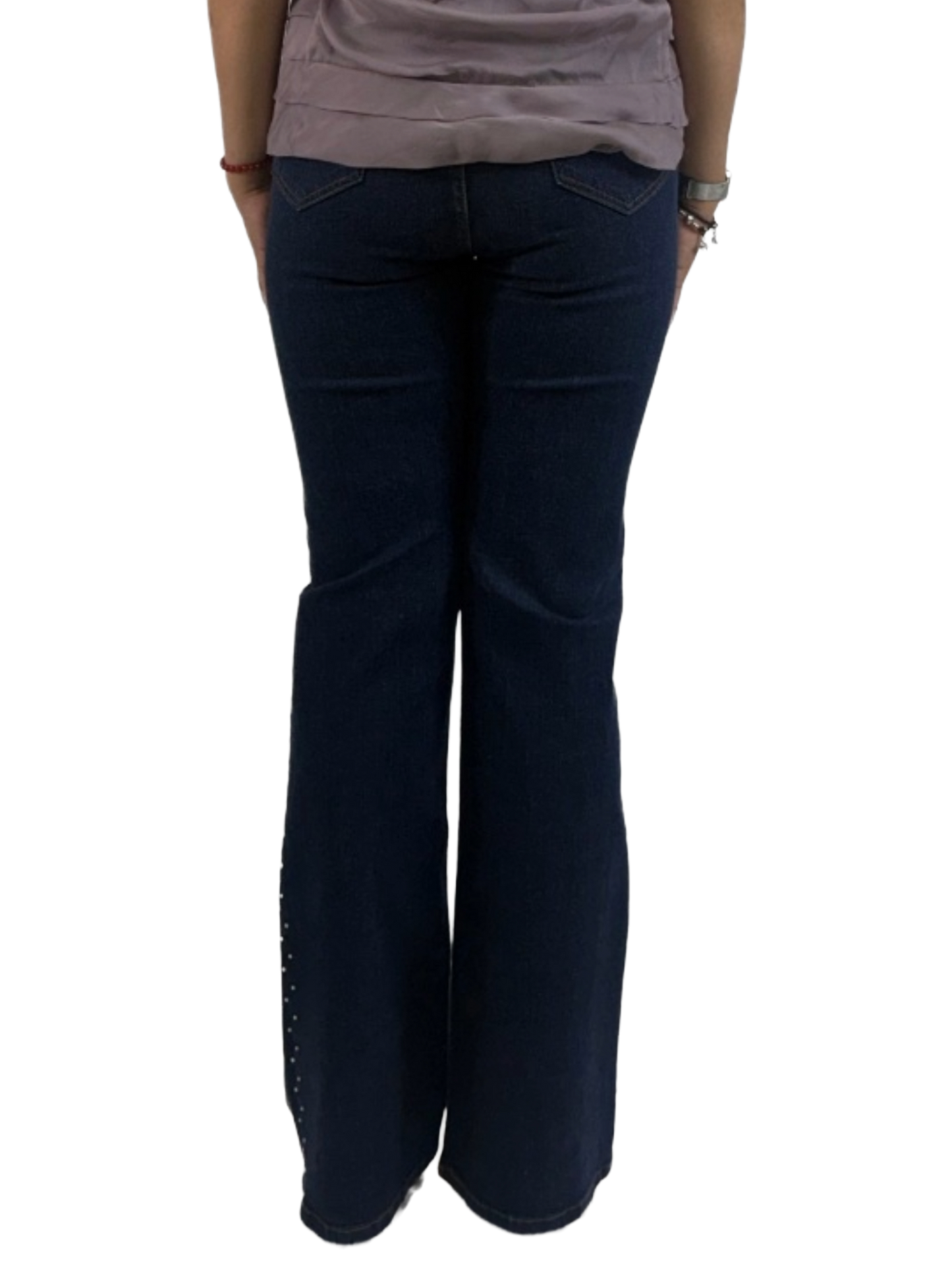 NYDJ Tummy Tuck Flared Rhinestone Jeans