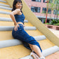 Y2K Denim Pencil Skirt