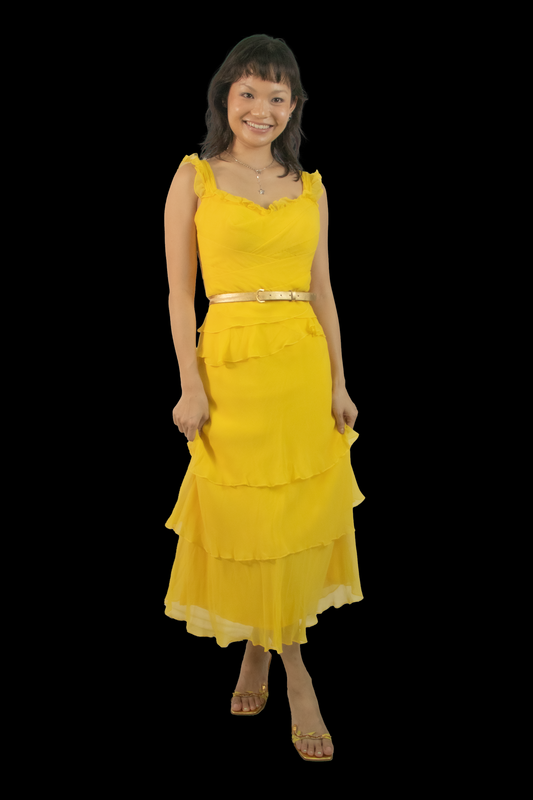 Belle Ruffle Midi Dress
