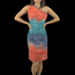 Vary Trend One Shoulder Rainbow Mesh Dress