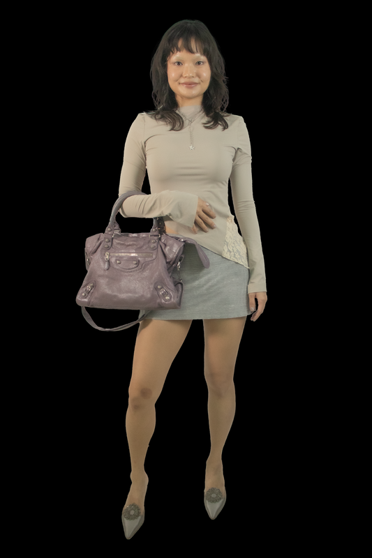 Claudia Y2K Silver Low Rise Skort