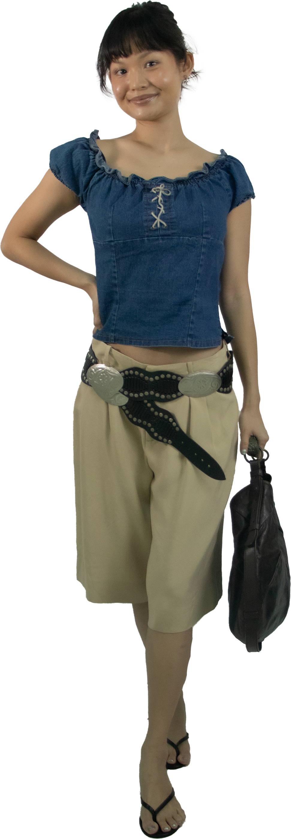 Y2K Boho Leather Concho Belt