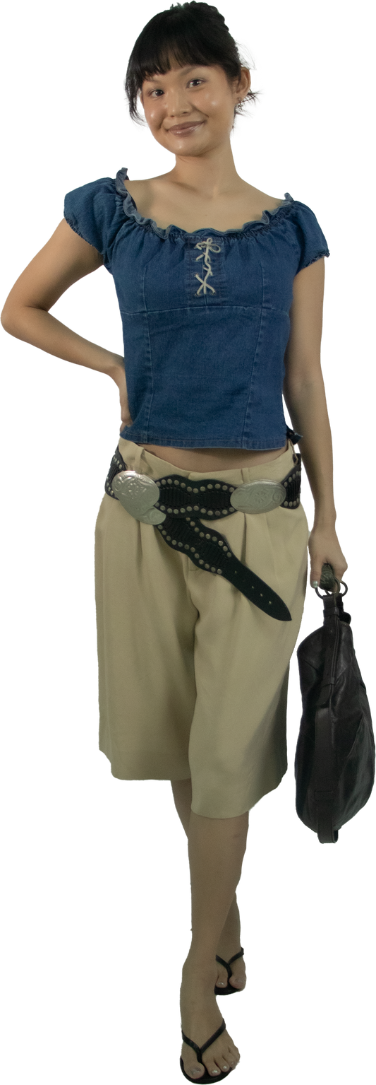 Y2K Boho Leather Concho Belt