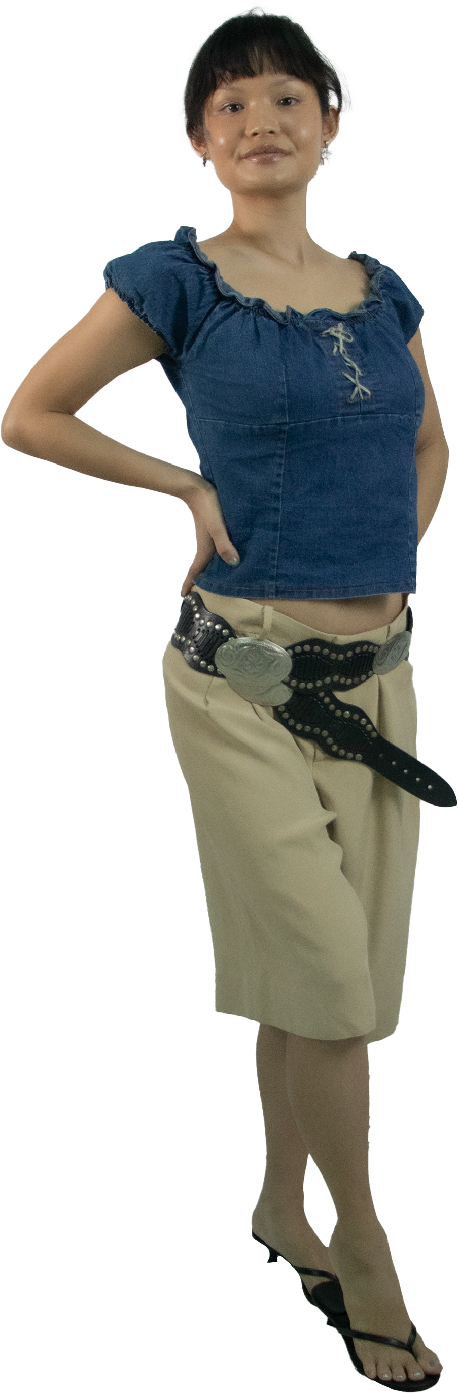 Y2K Boho Leather Concho Belt