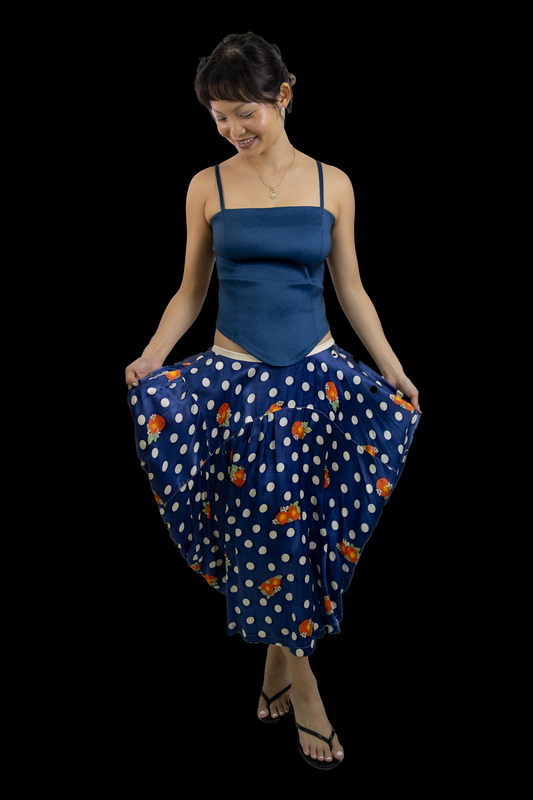 Comme des Garcons Tricot Orange Polkadot Skirt